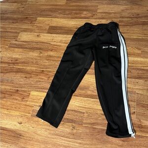 Palm Angels Black Pants with White Stripes